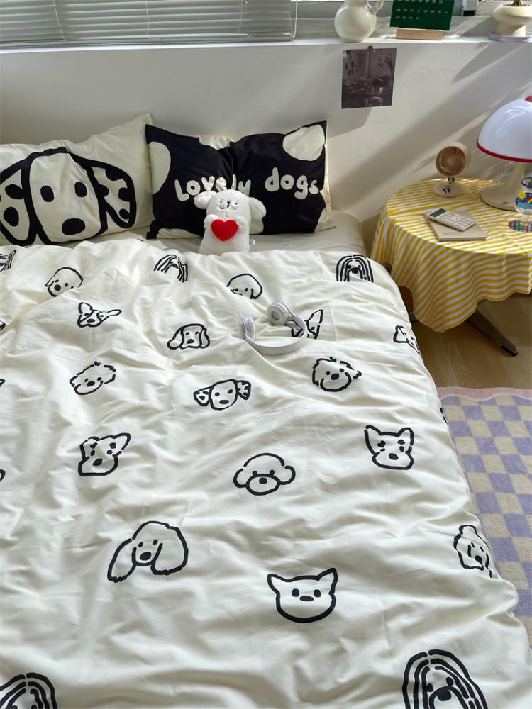 강아지 이불커버세트 베개커버 베갯잇 싱글 퀸 킹