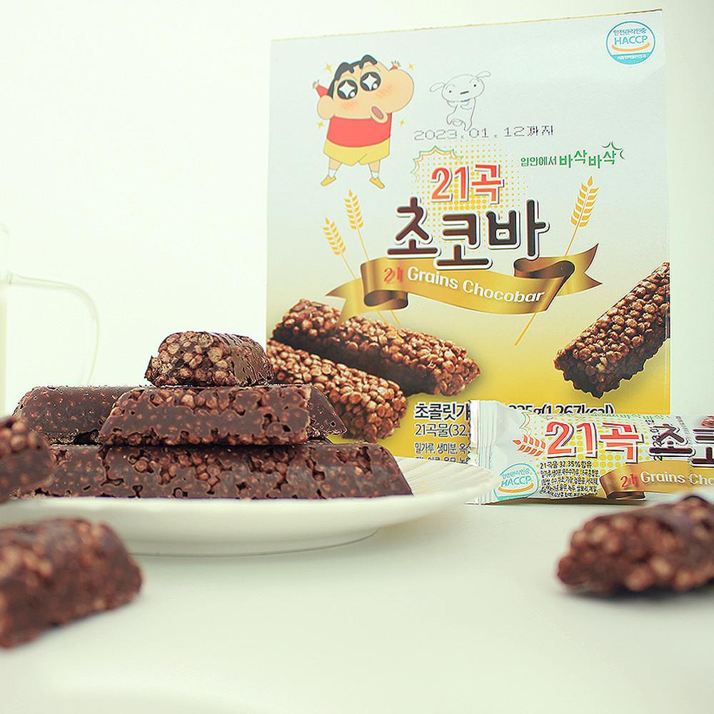 짱구 21곡 초코바 초코과자 초코맛 15개입 개별포장 크런키 어린이집 유치원 간식