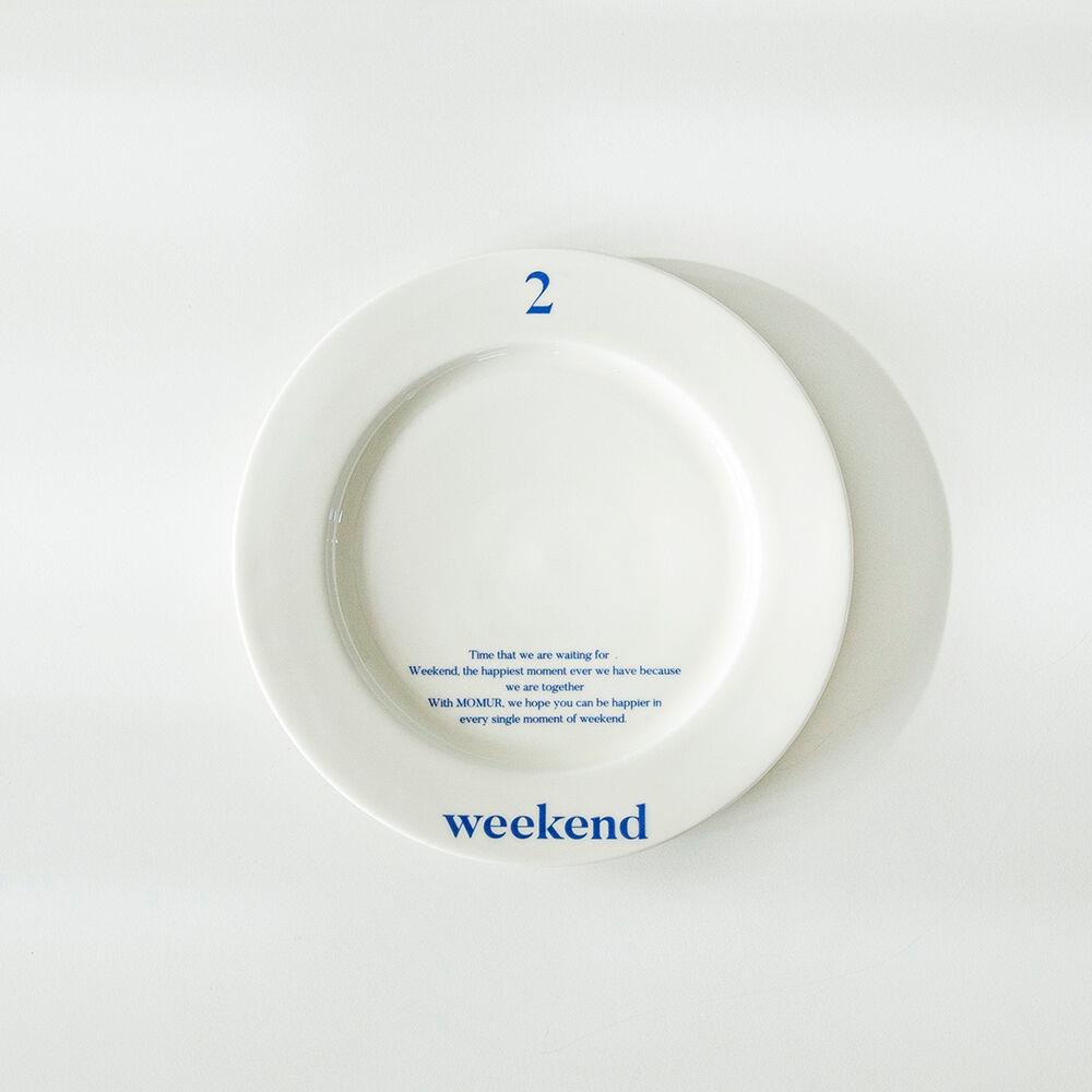 [ momur weekend ] 레터링 원형 플레이트 S_아이보리