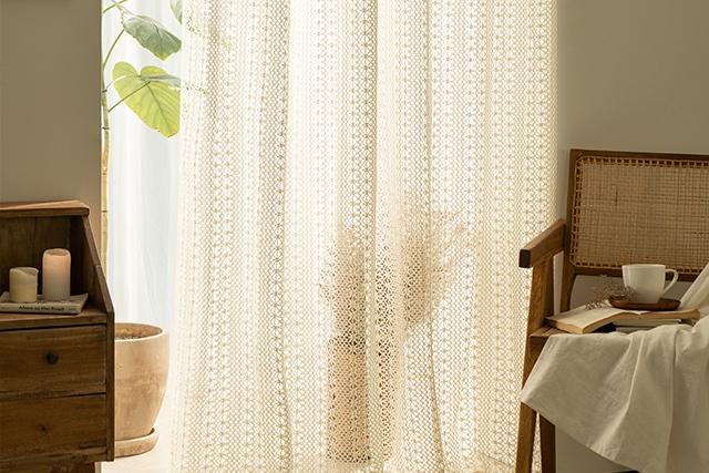 내츄럴 뜨개레이스 가리개커튼