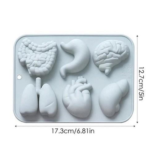 수제 캔디 석고용 인간 장기 실리콘 하트 초콜릿 몰드 수공예 비누 주방 베이킹 도구, 1. Blue, 1개