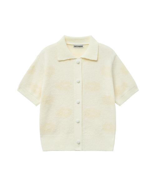 PIXEL KNIT CARDIGAN ivory