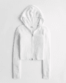 Ribbed Full-Zip Hooded Cardigan