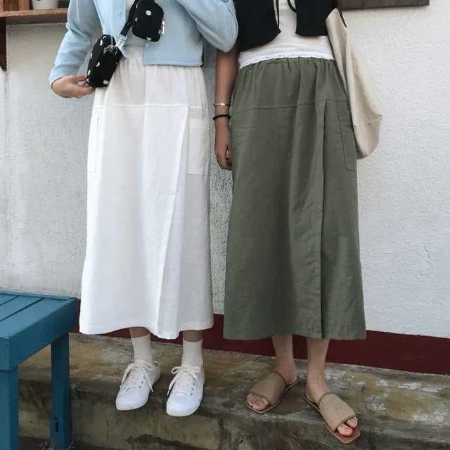 [세상편한 치마바지] 린넨 매직 롱스커트