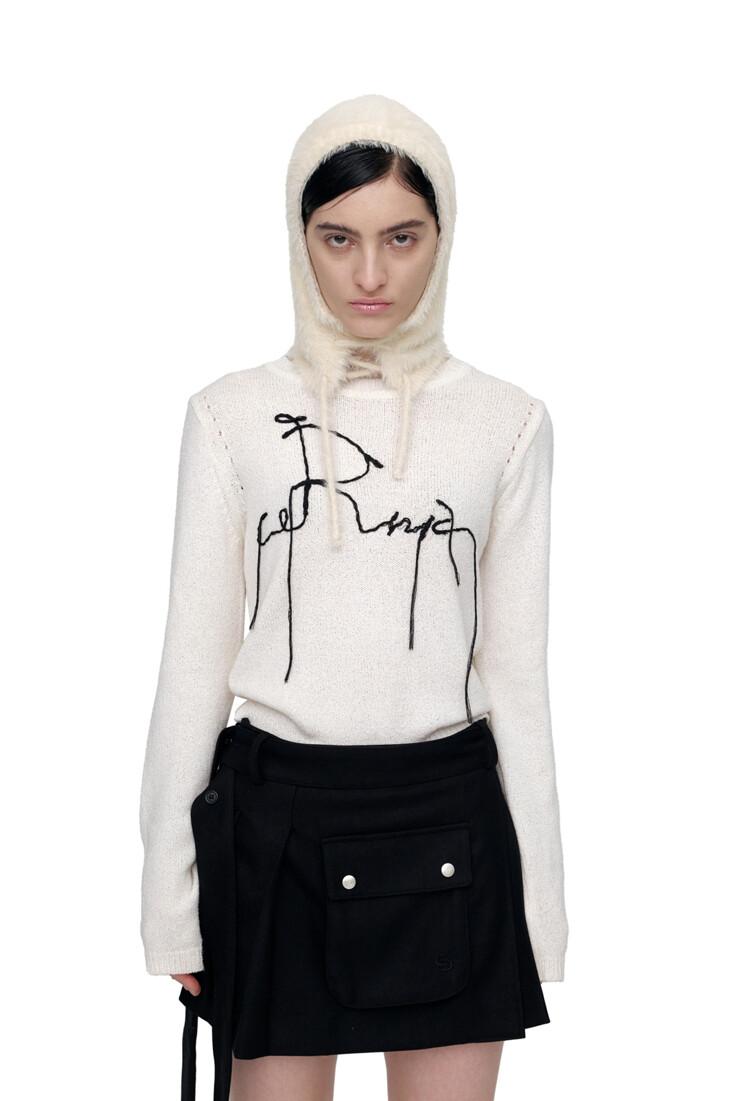 DROP EMBROIDERY KNITWEAR / IVORY