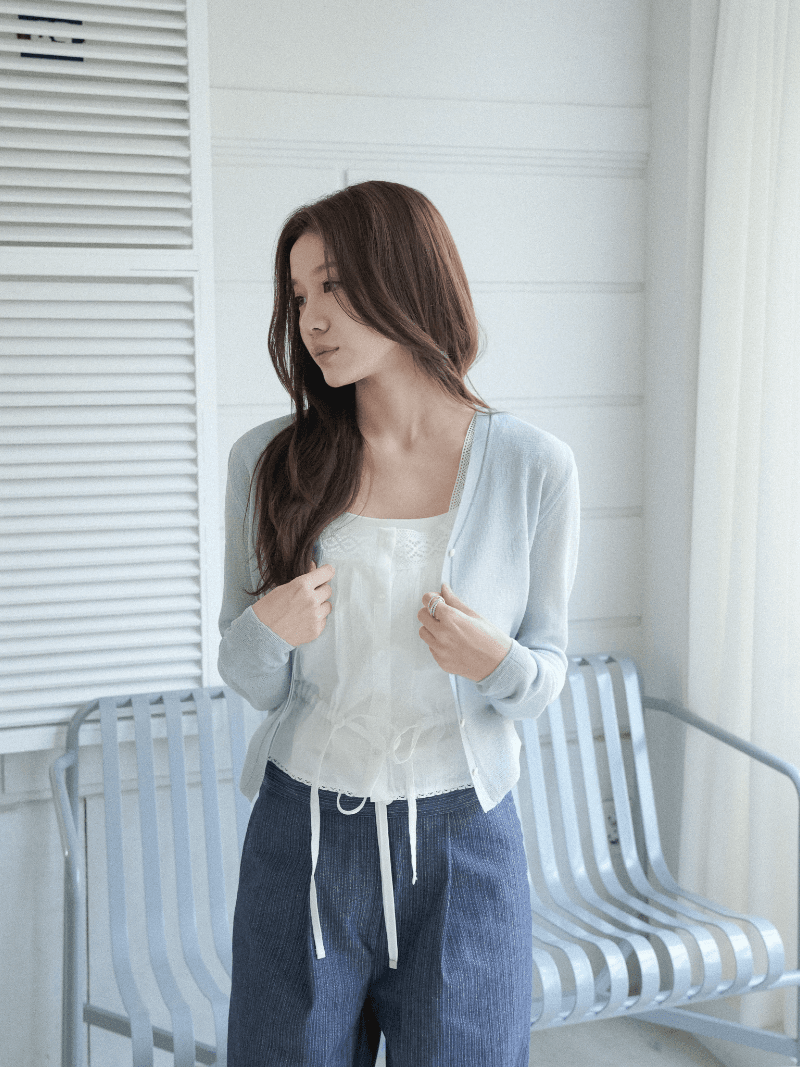 [NouArté] 이자벨 글로우 가디건 (쉘 블루)