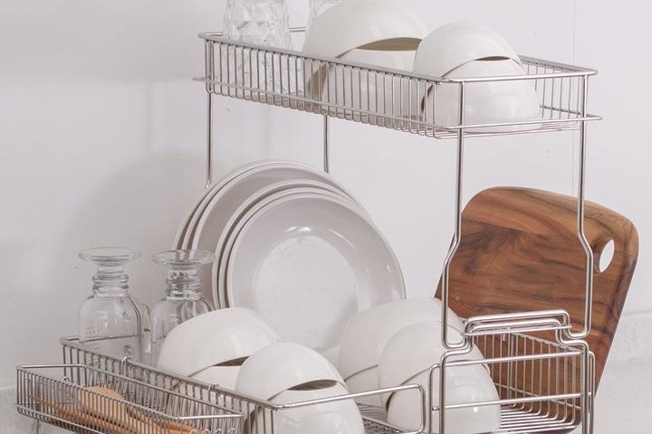 매직 투인원 304 올스텐 확장형 물빠짐 식기건조대 1단 2단 설거지 건조대 싱크대선반