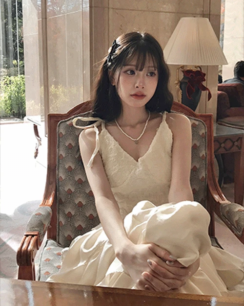 at night 자가드 로즈 홀터 BL / TOP