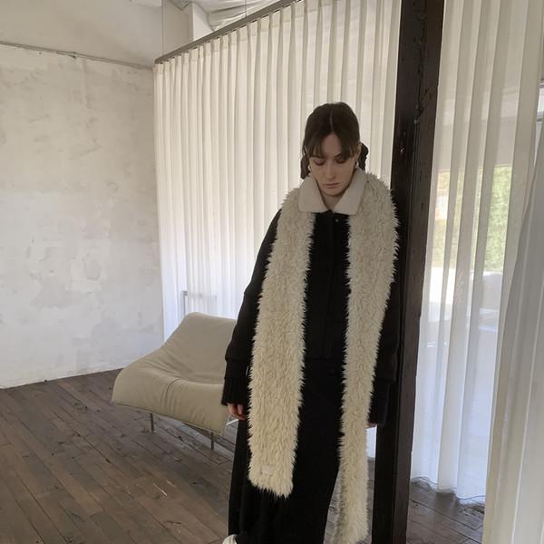 LONSLAN thick warm long fur scarf
