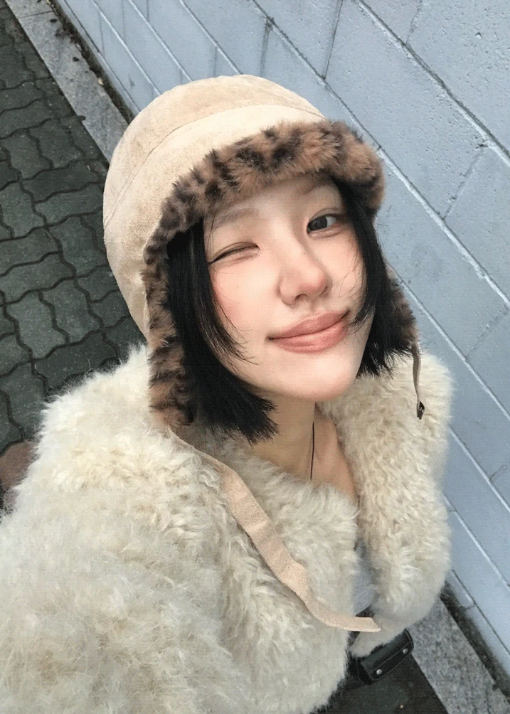 [투웨이] 레오파드 퍼 햇