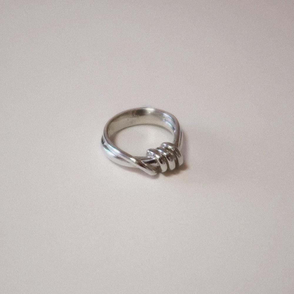 Double Coiled Ring Silver
