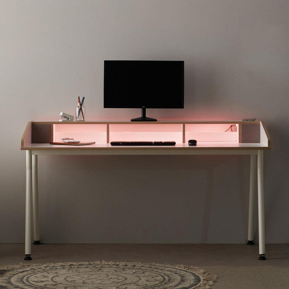 [굳-퍼니처마켓] 라피엘 프리미엄 LED 멀티 책상 1600