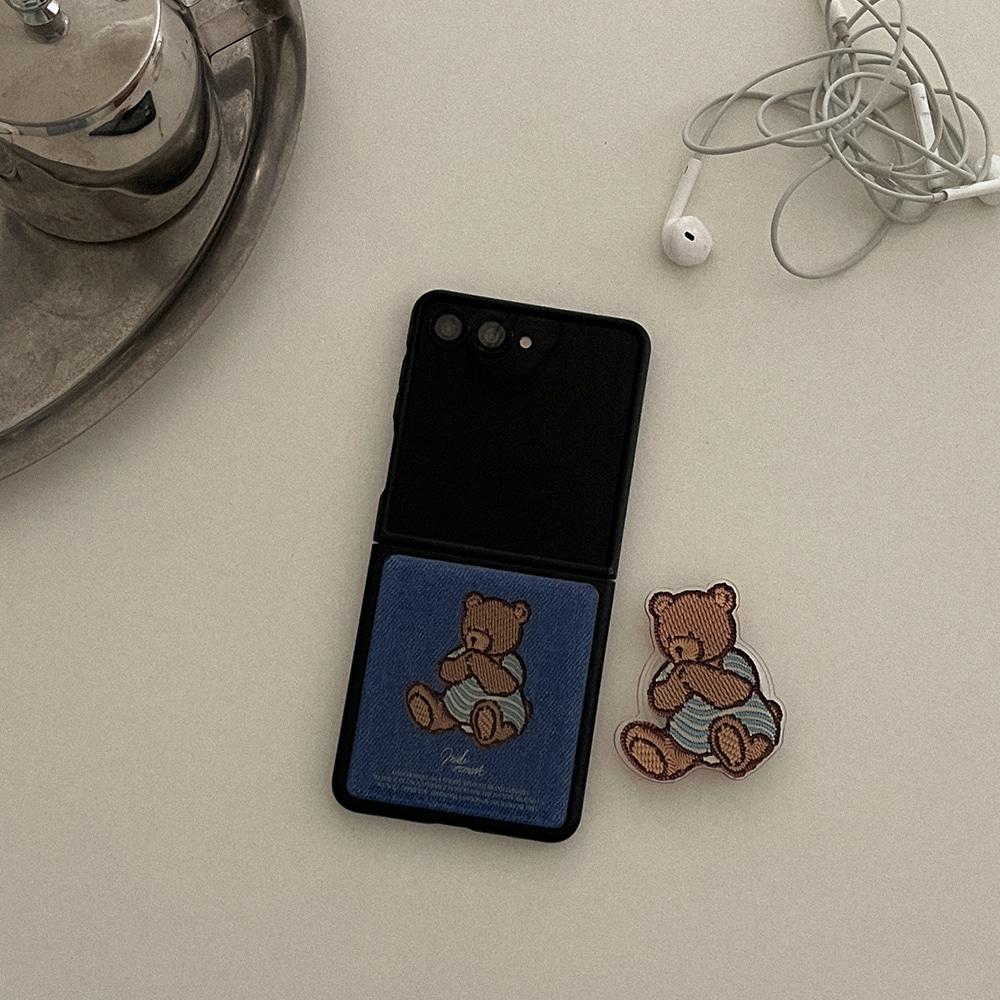 teddy in denim 디자인 [제트플립 블랙 범퍼케이스]