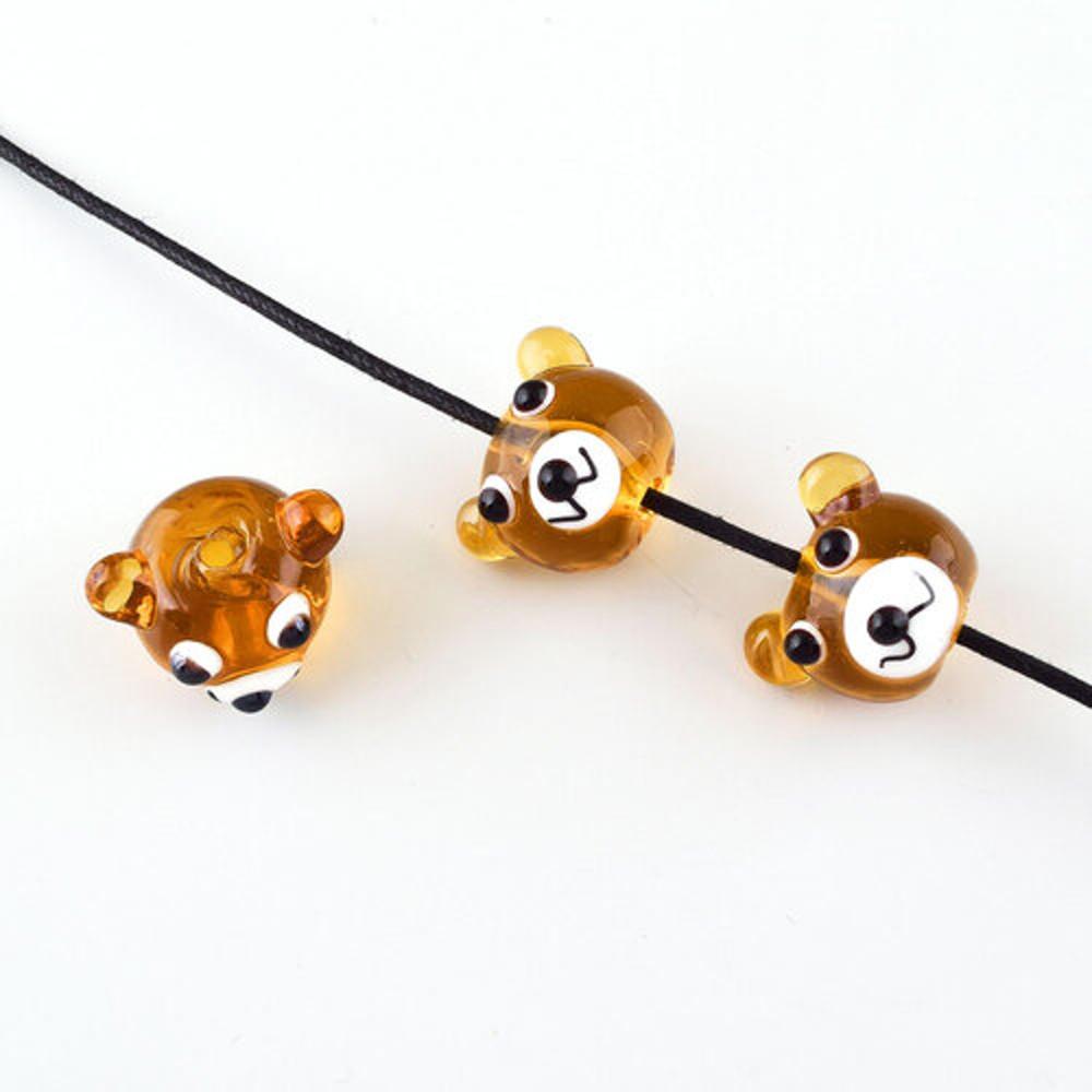 유리공예 글라스 곰돌이 통과형(1개)비즈공예재료 팔찌부자재 e2301-03 : 디어데코 스토어