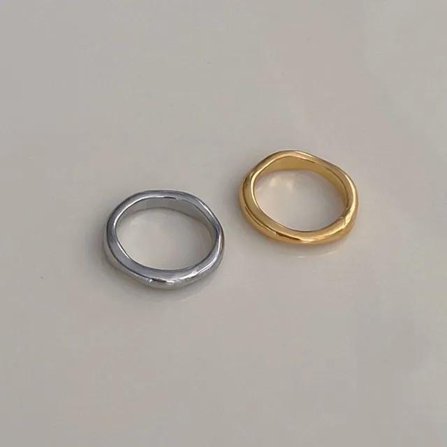 [써지컬] 데일리 마일드 웨이브 볼드 링 반지