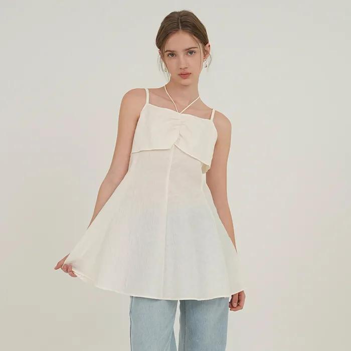 네크 스트링 포인트 레이어드 블라우스 NEW5XB220