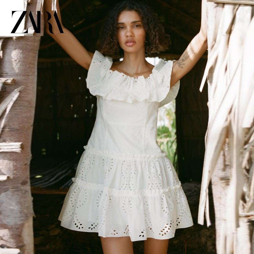 자라 오픈워크 펀칭 자수 원피스