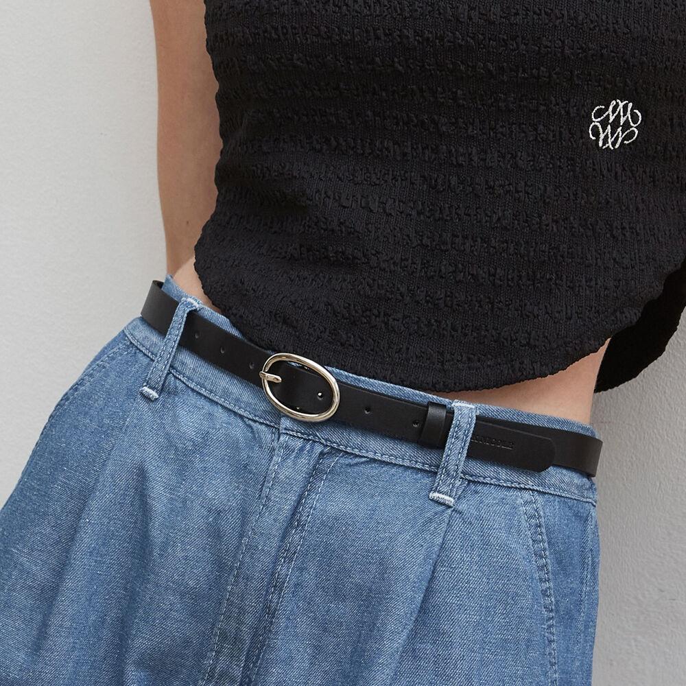 NICOLE CIRCLE LEATHER BELT_BLACK