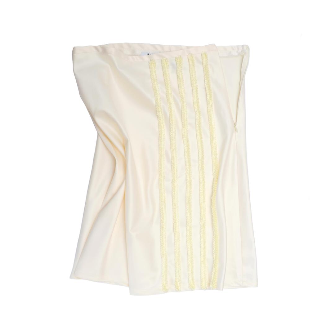 Bubble satin skirt - Cream Lemon