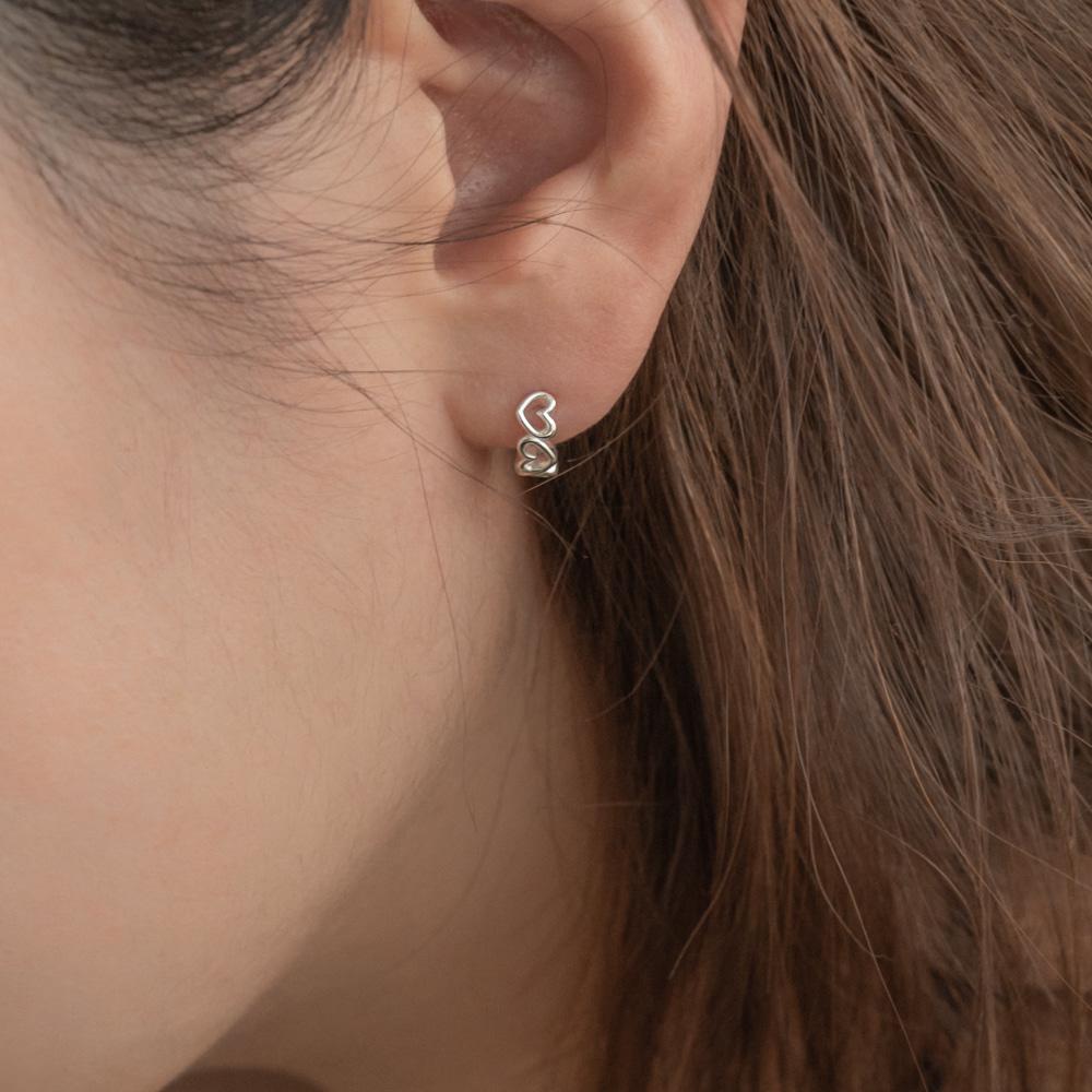 미니하트 원터치 실버925 귀걸이