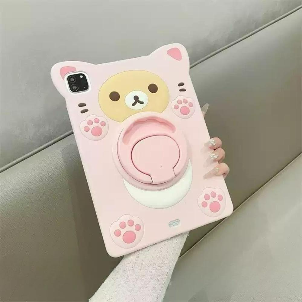 아이패드 케이스 핑크 고양이 실리콘 회전 스탠드 10.2인치 에어 미니 프로