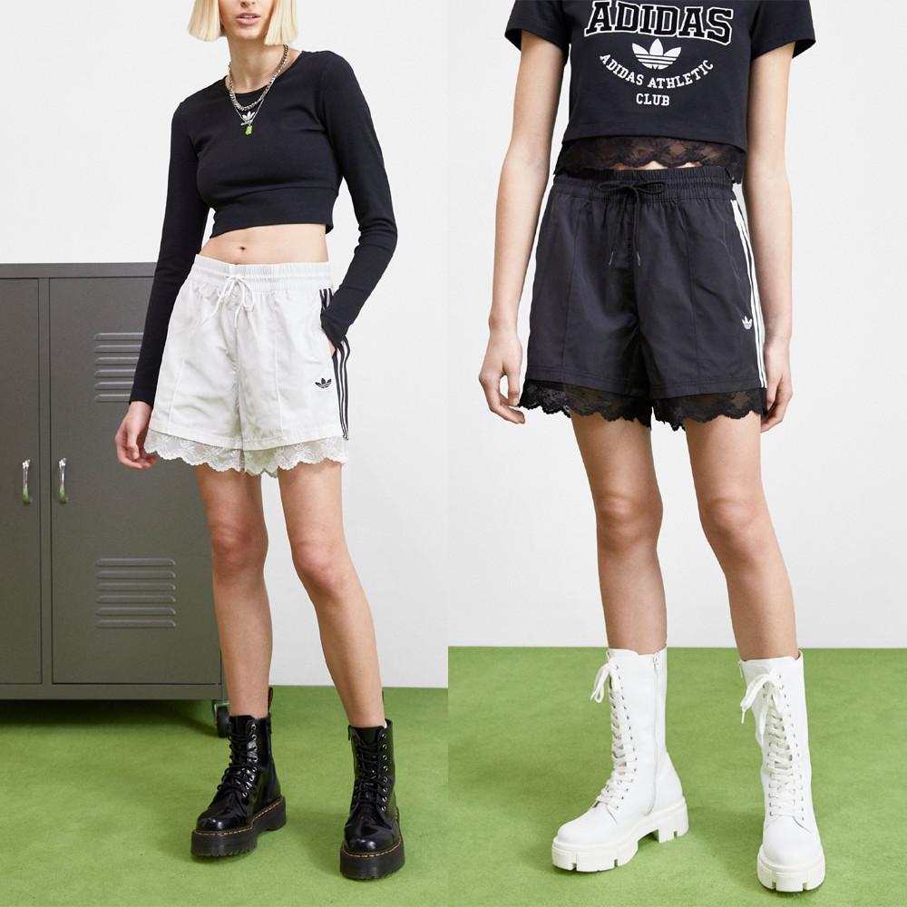 아디다스 오리지널 여성 숏팬츠 레이스 반바지 화이트 블랙