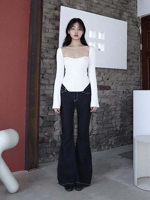 클라따 square line knit, 2color