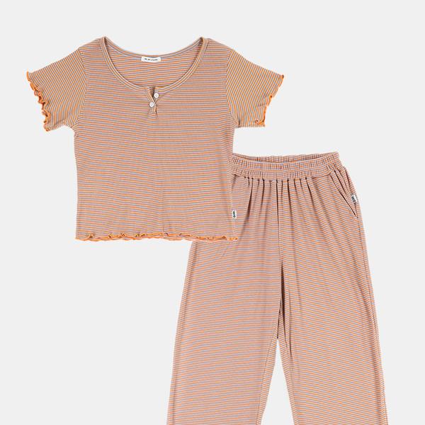 Stripe pajama set (orange)