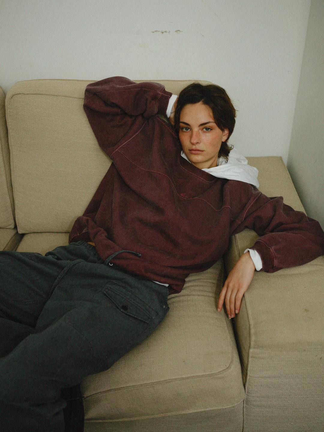 Used Sweatshirt (red wine)