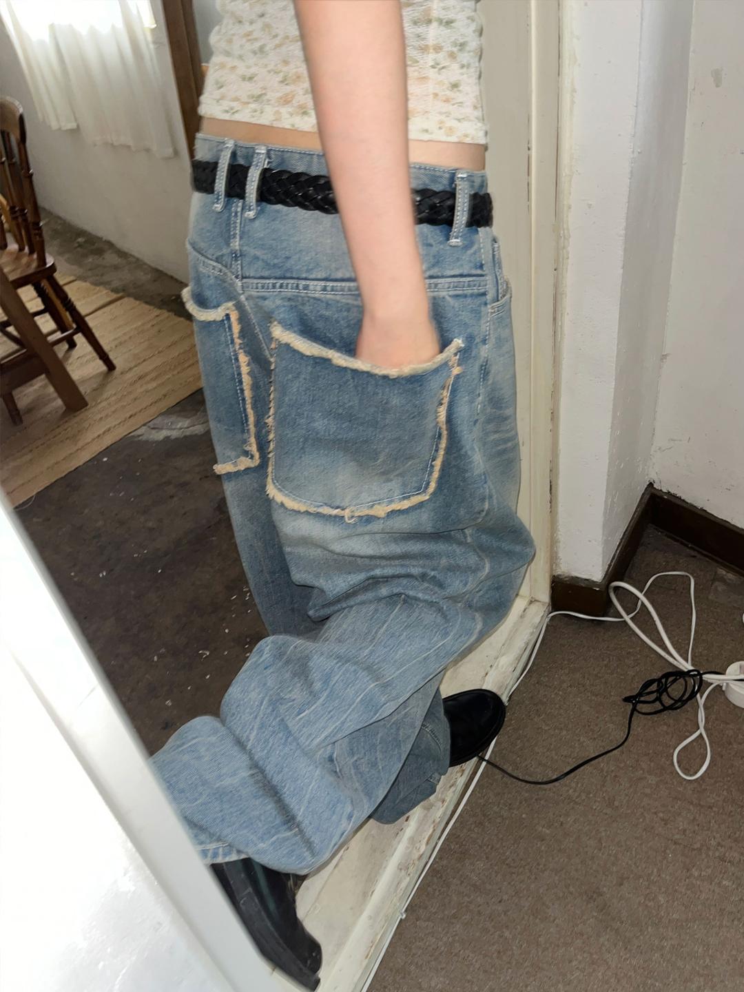 김아홉 보이프렌 포켓 데님