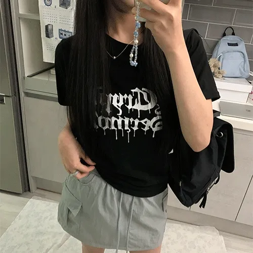 유니크 크리프타 반팔 티 (3color)