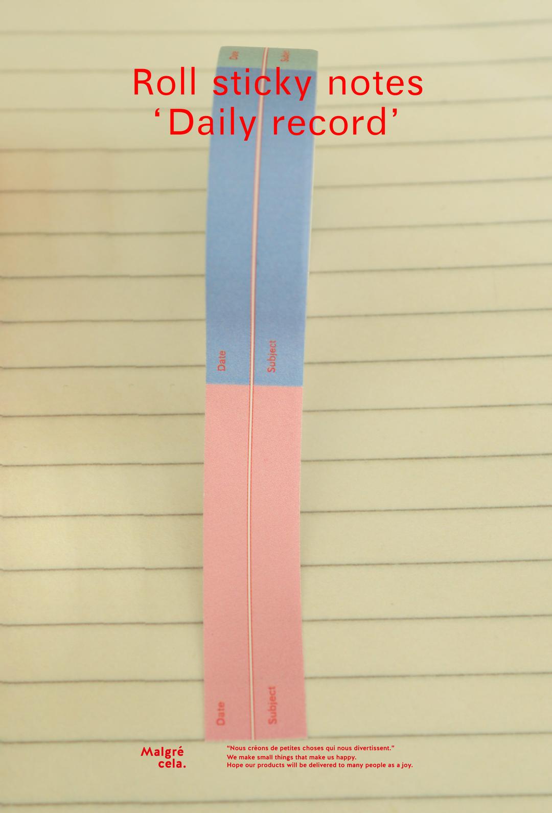 Roll sticky notes - Daily record