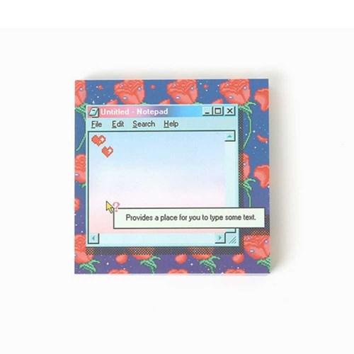 retro rose night memo pad