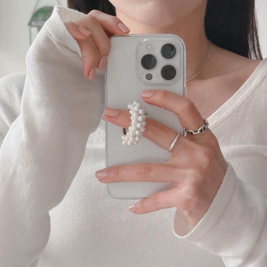 수니상점 진주 메탈 볼 원형 스마트톡 핑거톡 핑거링 핑거링톡 거치대 아이폰거치대 갤럭시거치대 고급스러운 케이스 선물