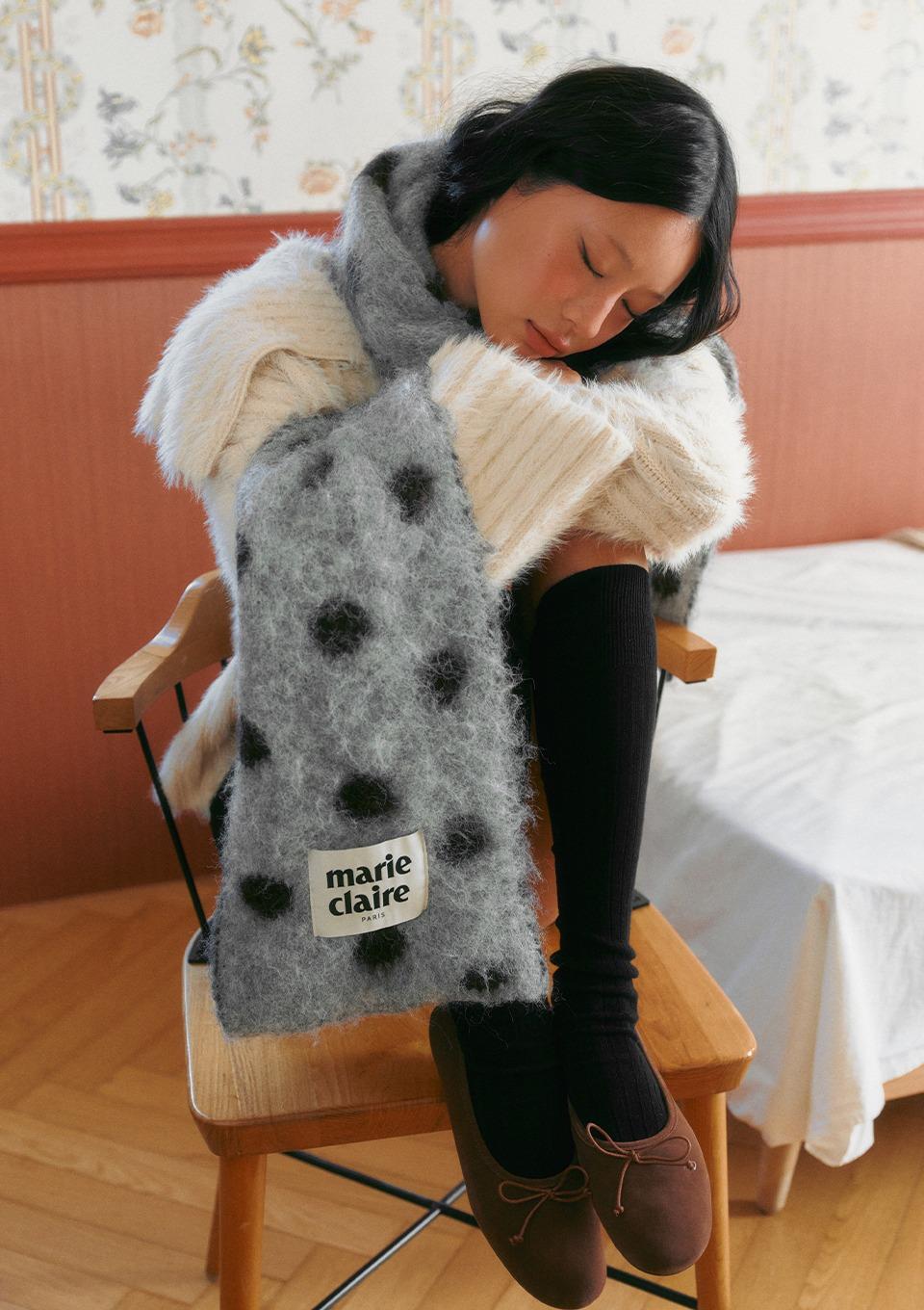 도트 리버시블 울 머플러(MAFDSC06NGY)