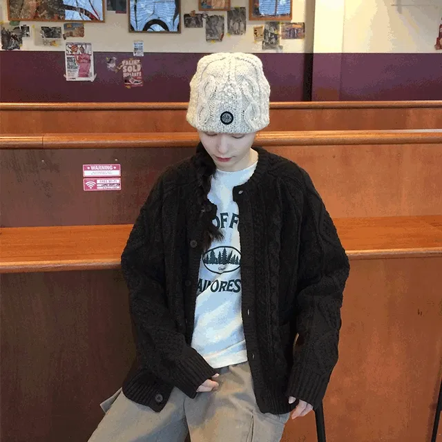 (하이퀄리티)빌리 케이블 오버핏 가디건