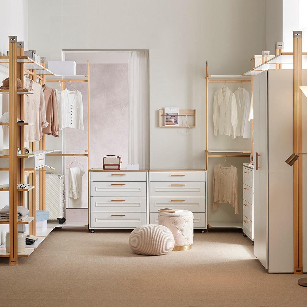 시스코프 시스템행거 프렌치 화이트 시스템 드레스룸 가구 선반 행거 인테리어