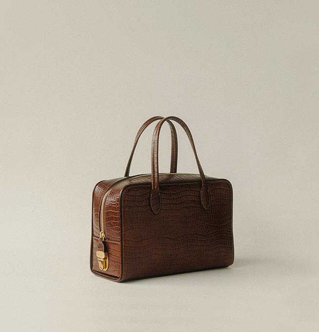 SAC LOQUET SMALL CROCO BROWN