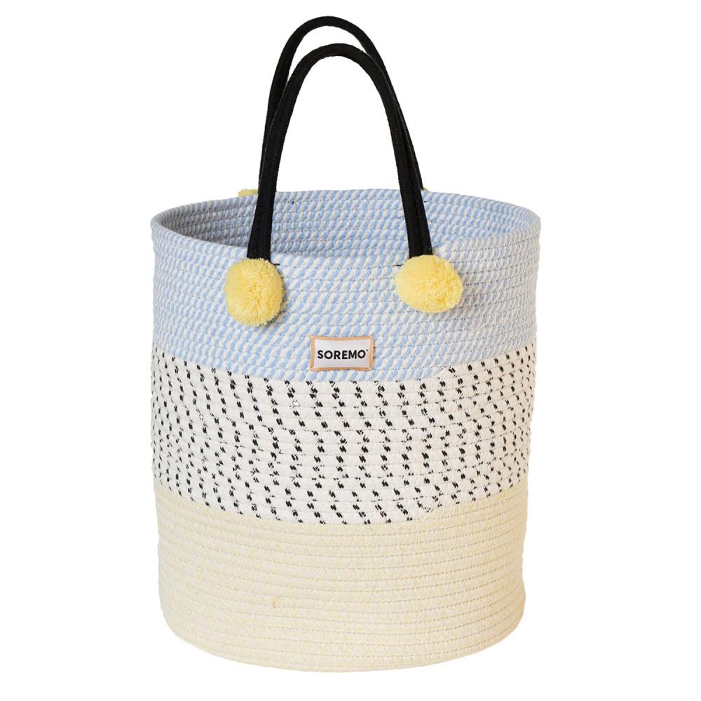 [해외] 프롬핑퐁 파스텔 우븐 핸드메이드 소품바구니 빨래바구니 정리함 보관함 씨솔트치즈 스몰