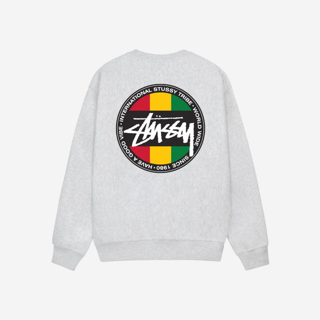 Stussy Classic Dot Crew LS T-Shirt Ash Heather