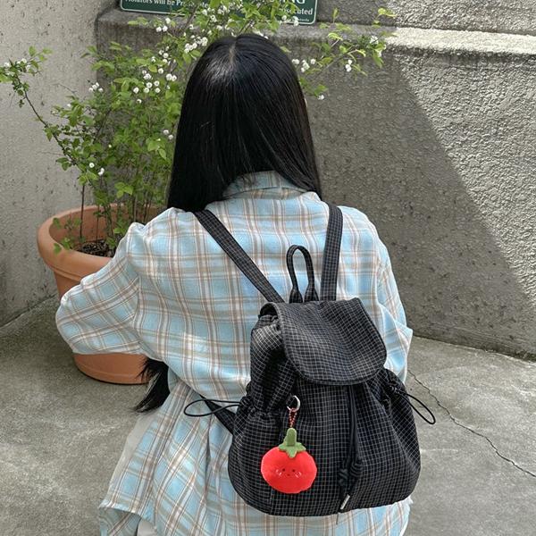 풀문 [블랙러버🖤]캐쥬얼 러블리템 실물보장 / 캠프스트링체크미니백팩