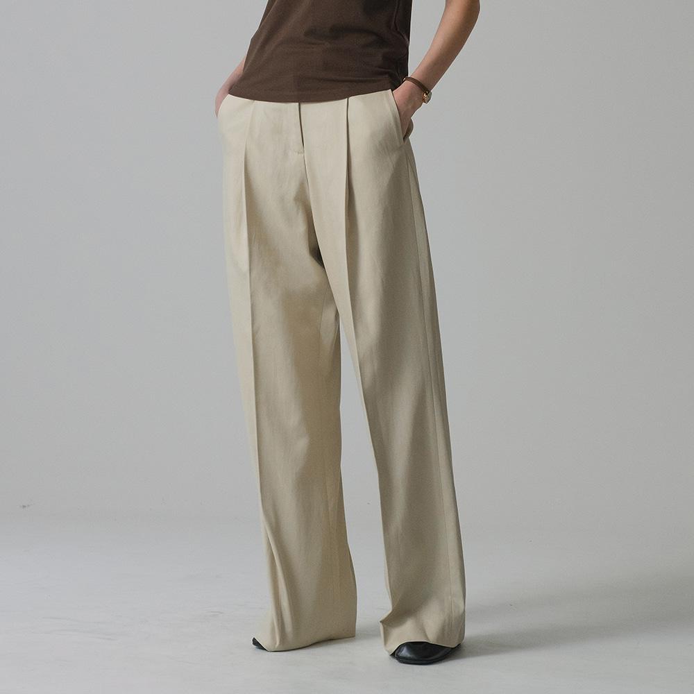 SIPT7169 세미 부츠 컷 소프트 코튼 팬츠_Ash beige
