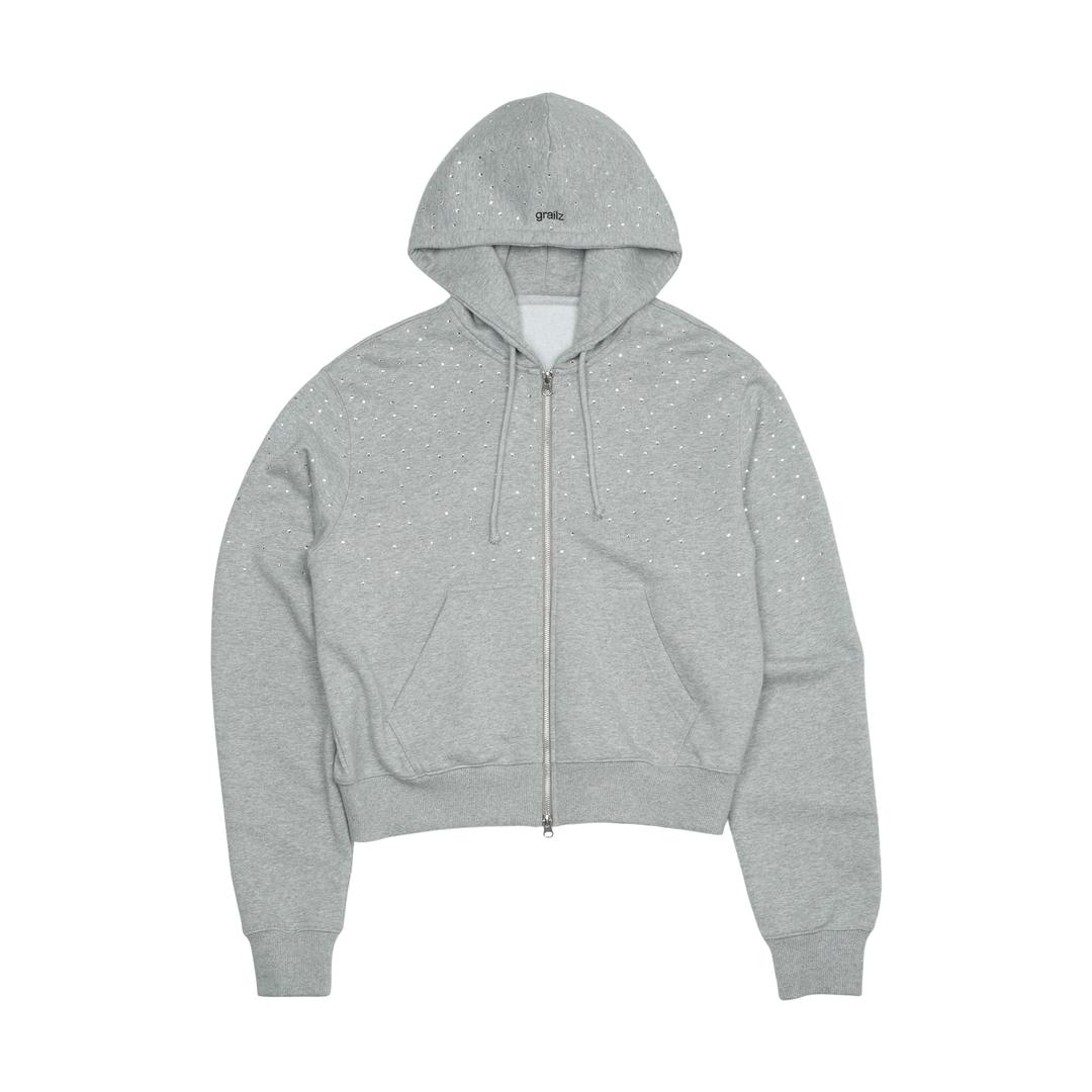 CRYSTAL ZIP HOODIE [GRAY]
