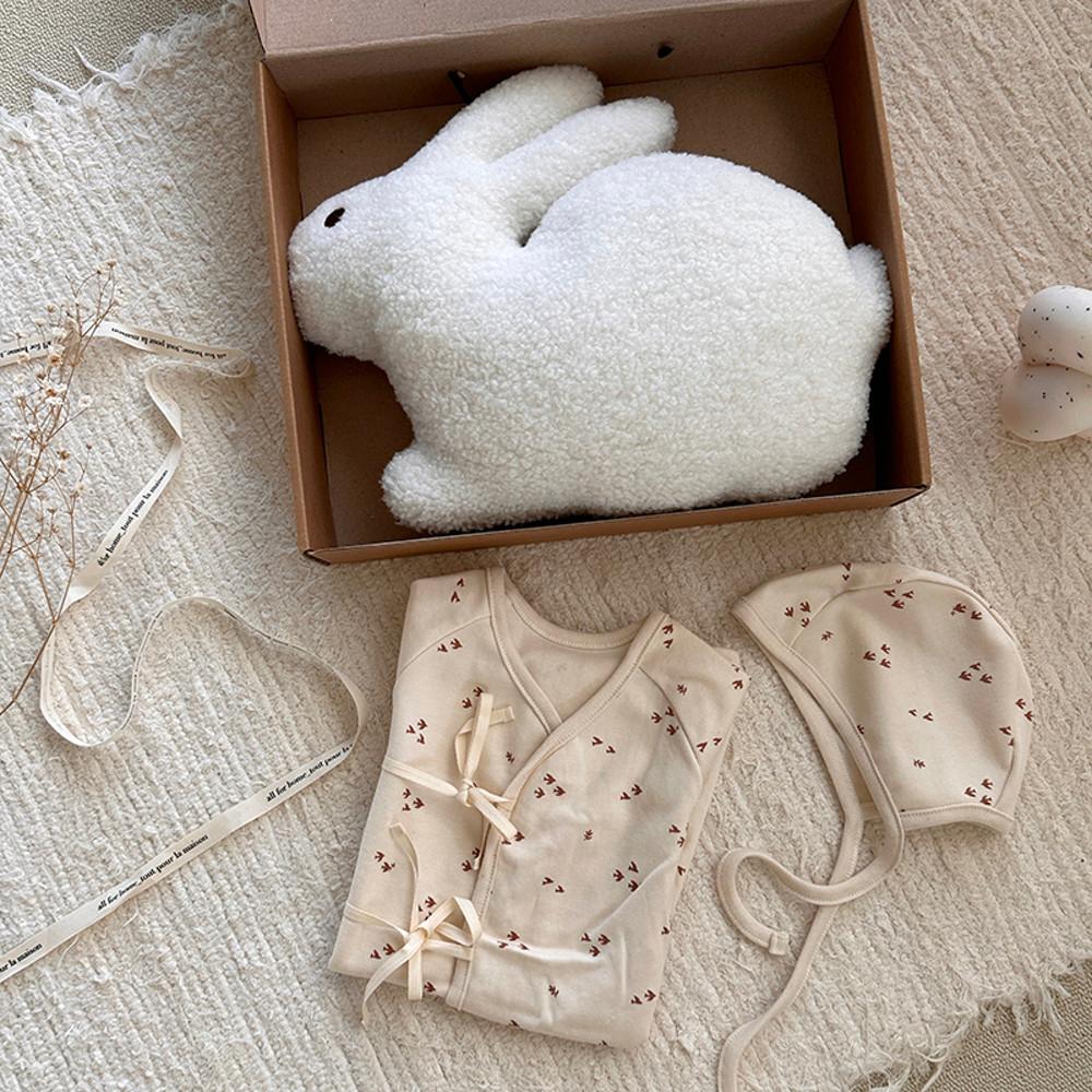 올포홈 토끼띠 출산선물 세트 오가닉 무형광 신생아 배냇저고리 애착인형 배냇슈트 가운 보넷