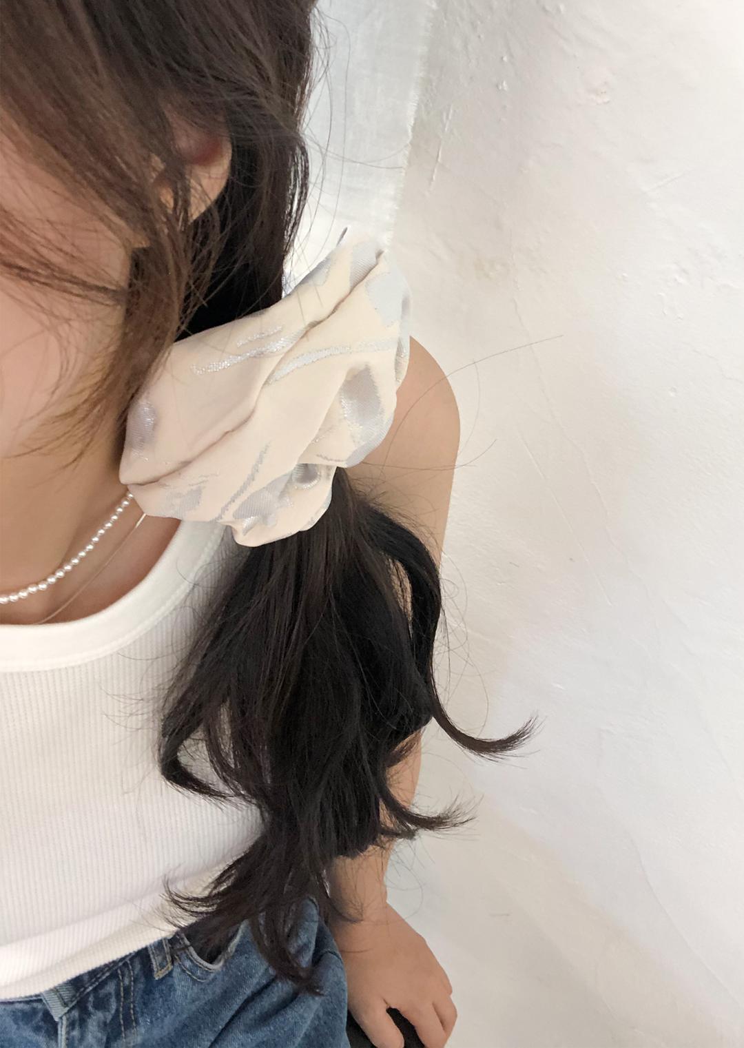 Silver Patch Scrunchie