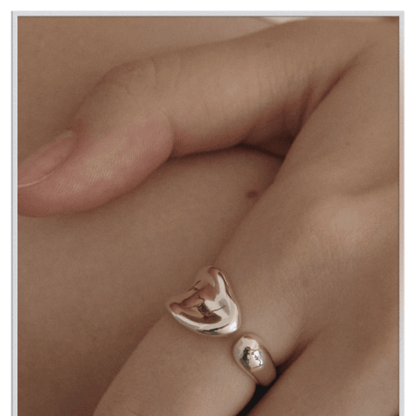 Sadness + Hug, silver ring