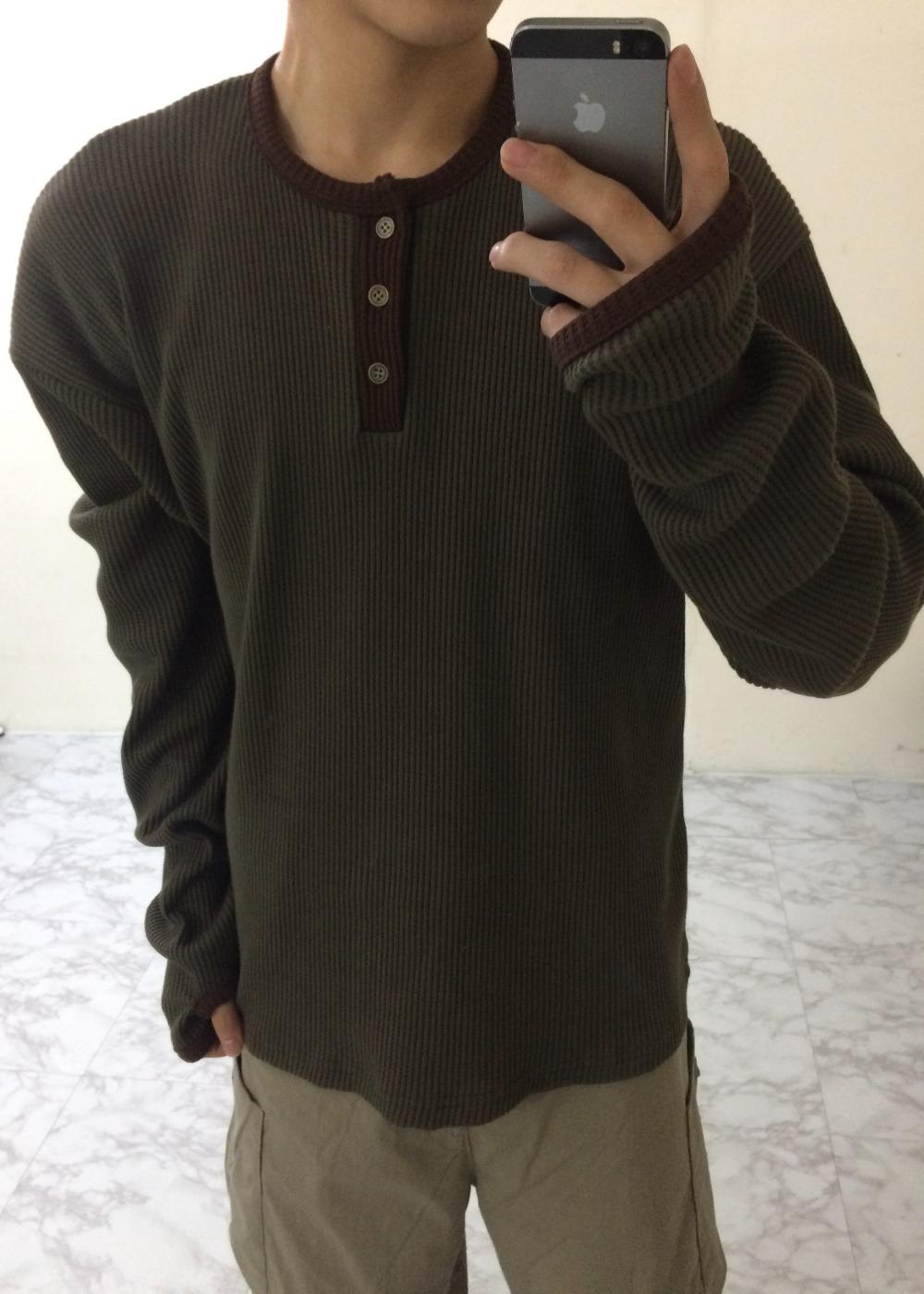 waffle henry neck sleeve t (!!주문폭주🥶!!)