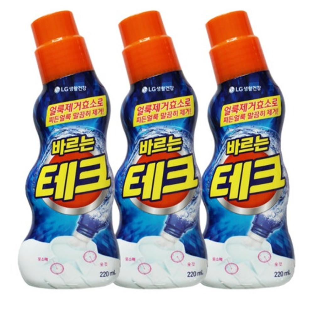 엘지 테크 세탁세제 바르는 테크 220ml 3개 얼룩제거 추가상품 시트 건조기시트