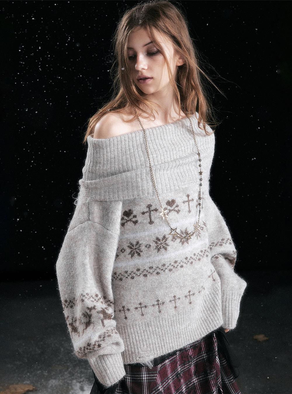 Fair Isle Wool Knit Top (2color)