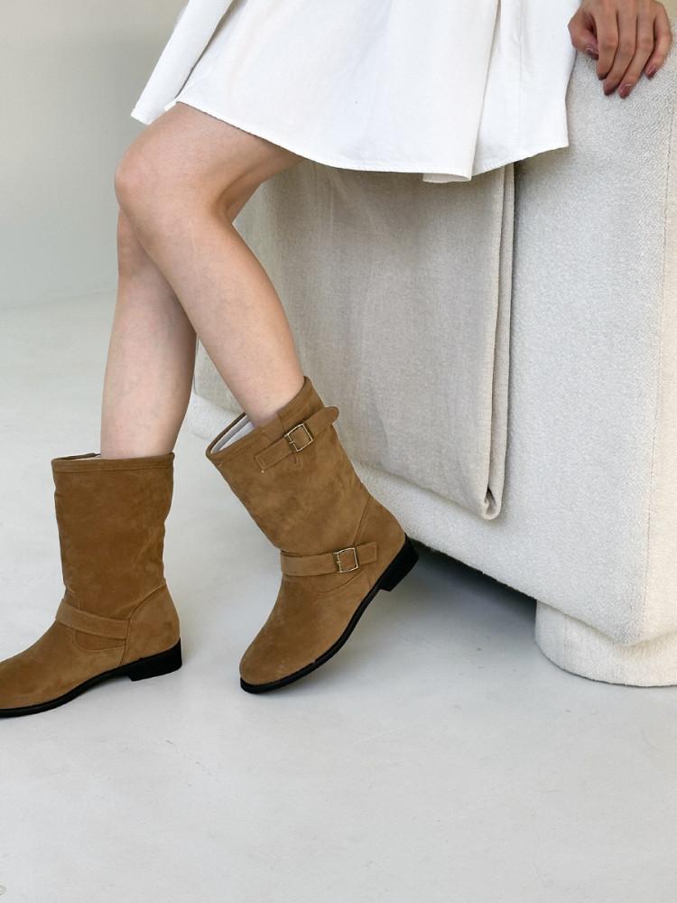 도브 버클 미들부츠